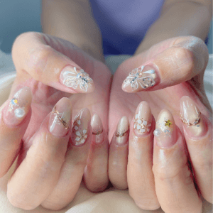 Hand-painted Nail Art by Le Bliss Nail Salon Makassar