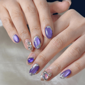 Lavendar Nail Art by Le Bliss Nail Salon Makassar