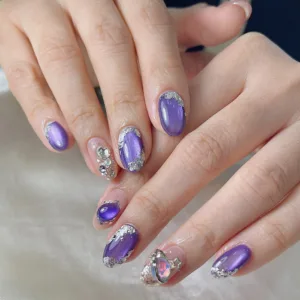 Lavendar Nail Art by Le Bliss Nail Salon Makassar